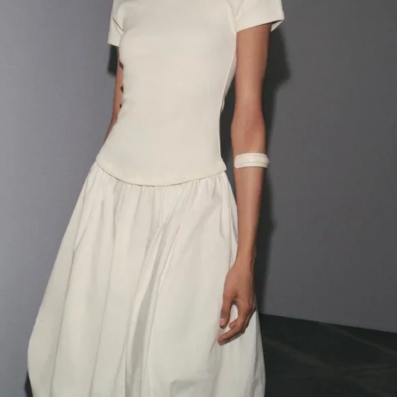 ZARA BALLOON COMBINATION DRESS - Picture 3 of 7